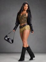 ⁦بوت طويلة بكعب سميك من الجلد المدبوغ⁩ - الصورة ⁦7⁩