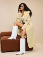 ⁦بوت طويلة بكعب سميك من الجلد المدبوغ⁩ - الصورة ⁦11⁩