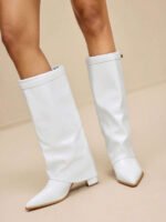 ⁦بوت طويلة بكعب سميك من الجلد المدبوغ⁩ - الصورة ⁦12⁩