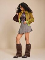 ⁦بوت طويلة بكعب سميك من الجلد المدبوغ⁩ - الصورة ⁦20⁩