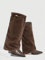 ⁦بوت طويلة بكعب سميك من الجلد المدبوغ⁩ - الصورة ⁦22⁩