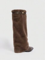 ⁦بوت طويلة بكعب سميك من الجلد المدبوغ⁩ - الصورة ⁦24⁩