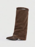 ⁦بوت طويلة بكعب سميك من الجلد المدبوغ⁩ - الصورة ⁦25⁩