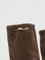 ⁦بوت طويلة بكعب سميك من الجلد المدبوغ⁩ - الصورة ⁦26⁩