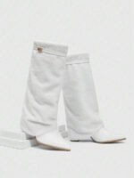 ⁦بوت طويلة بكعب سميك من الجلد المدبوغ⁩ - الصورة ⁦44⁩