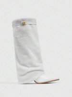 ⁦بوت طويلة بكعب سميك من الجلد المدبوغ⁩ - الصورة ⁦45⁩