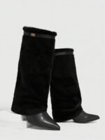 ⁦بوت طويلة بكعب سميك من الجلد المدبوغ⁩ - الصورة ⁦55⁩