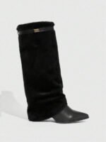 ⁦بوت طويلة بكعب سميك من الجلد المدبوغ⁩ - الصورة ⁦56⁩