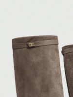 ⁦بوت طويلة بكعب سميك من الجلد المدبوغ⁩ - الصورة ⁦68⁩