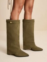 ⁦بوت طويلة بكعب سميك من الجلد المدبوغ⁩ - الصورة ⁦69⁩