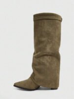 ⁦بوت طويلة بكعب سميك من الجلد المدبوغ⁩ - الصورة ⁦74⁩