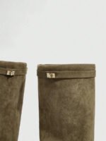 ⁦بوت طويلة بكعب سميك من الجلد المدبوغ⁩ - الصورة ⁦75⁩