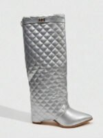 ⁦بوت طويلة بكعب سميك من الجلد المدبوغ⁩ - الصورة ⁦86⁩