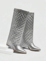 ⁦بوت طويلة بكعب سميك من الجلد المدبوغ⁩ - الصورة ⁦87⁩