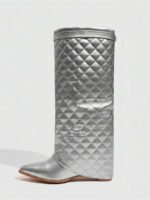 ⁦بوت طويلة بكعب سميك من الجلد المدبوغ⁩ - الصورة ⁦88⁩