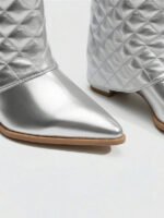 ⁦بوت طويلة بكعب سميك من الجلد المدبوغ⁩ - الصورة ⁦90⁩