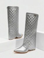 ⁦بوت طويلة بكعب سميك من الجلد المدبوغ⁩ - الصورة ⁦91⁩