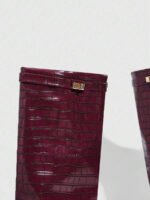 ⁦بوت طويلة بكعب سميك من الجلد المدبوغ⁩ - الصورة ⁦106⁩