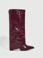 ⁦بوت طويلة بكعب سميك من الجلد المدبوغ⁩ - الصورة ⁦111⁩