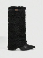 ⁦بوت طويلة بكعب سميك من الجلد المدبوغ⁩ - الصورة ⁦115⁩