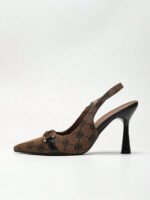 ⁦حذاء كعب عالي بنقشة وحزام كاحل⁩ - الصورة ⁦19⁩