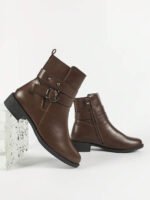 ⁦بوت قصيرة مزودة بكعب سميك⁩ - الصورة ⁦15⁩