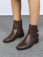 ⁦بوت قصيرة مزودة بكعب سميك⁩ - الصورة ⁦19⁩