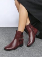 ⁦بوت قصيرة مزودة بكعب سميك⁩ - الصورة ⁦21⁩