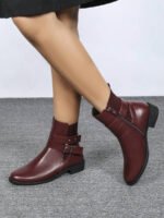 ⁦بوت قصيرة مزودة بكعب سميك⁩ - الصورة ⁦22⁩