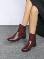 ⁦بوت قصيرة مزودة بكعب سميك⁩ - الصورة ⁦31⁩