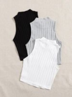 ⁦مجموعة بيزك توب تريكو مضلع⁩ - الصورة ⁦3⁩