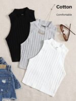 ⁦مجموعة بيزك توب تريكو مضلع⁩ - الصورة ⁦8⁩