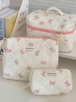 ⁦مجموعة حقائب تخزين مبطنة بتصميم الوردة⁩ - الصورة ⁦12⁩