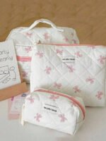 ⁦مجموعة حقائب تخزين مبطنة بتصميم الوردة⁩ - الصورة ⁦13⁩