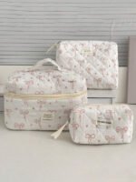 ⁦مجموعة حقائب تخزين مبطنة بتصميم الوردة⁩ - الصورة ⁦24⁩