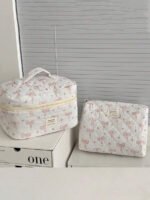 ⁦مجموعة حقائب تخزين مبطنة بتصميم الوردة⁩ - الصورة ⁦26⁩