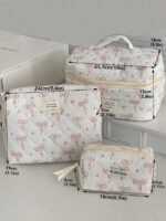 ⁦مجموعة حقائب تخزين مبطنة بتصميم الوردة⁩ - الصورة ⁦32⁩