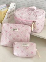 ⁦مجموعة حقائب تخزين مبطنة بتصميم الوردة⁩ - الصورة ⁦43⁩