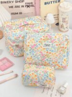 ⁦مجموعة حقائب تخزين مبطنة بتصميم الوردة⁩ - الصورة ⁦56⁩