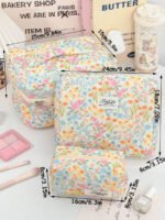 ⁦مجموعة حقائب تخزين مبطنة بتصميم الوردة⁩ - الصورة ⁦63⁩