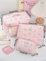 ⁦مجموعة حقائب تخزين مبطنة بتصميم الوردة⁩ - الصورة ⁦73⁩