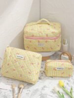 ⁦مجموعة حقائب تخزين مبطنة بتصميم الوردة⁩ - الصورة ⁦81⁩