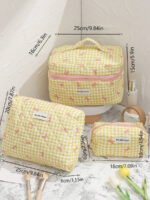 ⁦مجموعة حقائب تخزين مبطنة بتصميم الوردة⁩ - الصورة ⁦84⁩