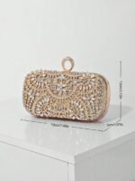 ⁦حقيبة سهرة نسائية أنيقة مزينة بالكريستال⁩ - الصورة ⁦4⁩