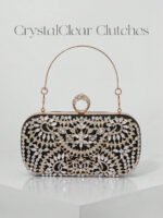 ⁦حقيبة سهرة نسائية أنيقة مزينة بالكريستال⁩ - الصورة ⁦8⁩