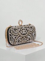 ⁦حقيبة سهرة نسائية أنيقة مزينة بالكريستال⁩ - الصورة ⁦11⁩