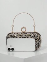 ⁦حقيبة سهرة نسائية أنيقة مزينة بالكريستال⁩ - الصورة ⁦12⁩